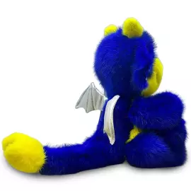 Дракон из меха норки, синий